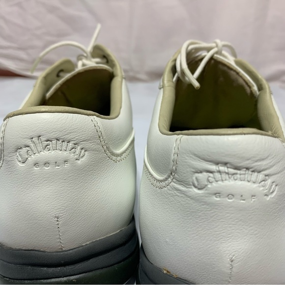 Callaway Golf Shoes Ladies ERC Collection Leather White Green Striped US7 XWT - Picture 4 of 13